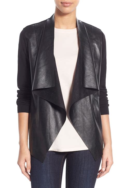 michael kors faux leather sleeve cardigan